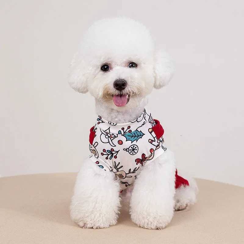 Christmas Pet Clothing Dog Floral Clothing Autumn Winter Warm Legged Skirt Teddy Dress Fashionable Overalls Four Legged Clothing M251208