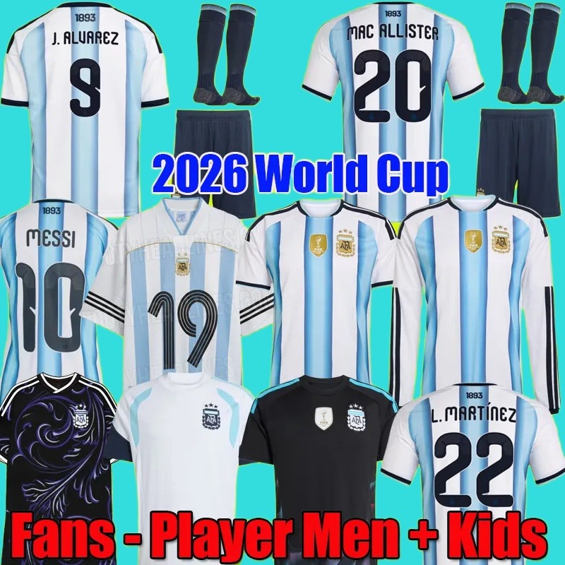 2026 World Cup Special Edition Argentinas jersey Long sleeves kit soccer Jerseys GARNACHO DE PAUL Football Shirts Men DI Maria Kids Goalkeeper training sets