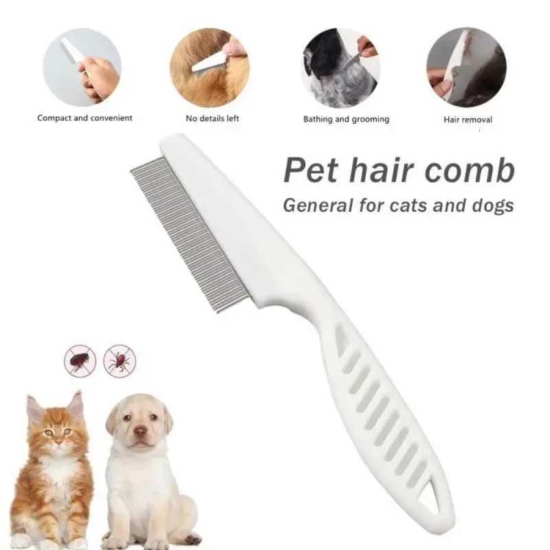 Stainless Steel Fine Tooth Comb Dog Cat Grooming Brush Flea Louse Shedding Tool Bath Cleaning Supplies for Pets M251208 - view 3