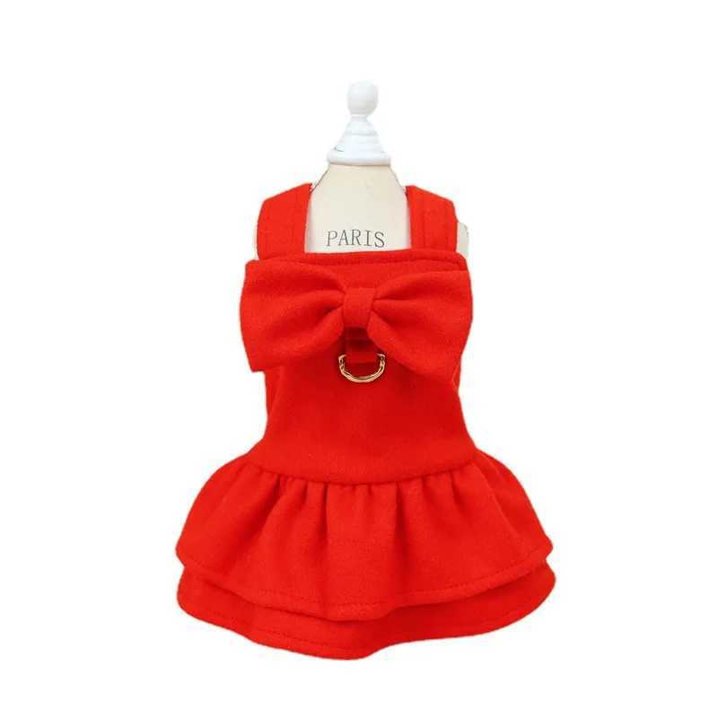 Warm Fleece Dog Princess Dress Autumn Winter Pet Skirt Traction Ring Small Dogs Cats Puppy Yorkies Maltese M251208