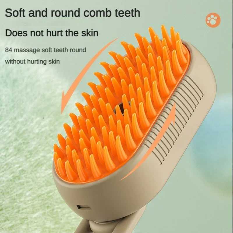 Steamy Dog Brush Electric Spray Cat Hair Brush 3 in1 Dog Steamer Brush for Massage Pet Grooming Removing Tangled and Loose Hair M251208 - view 5