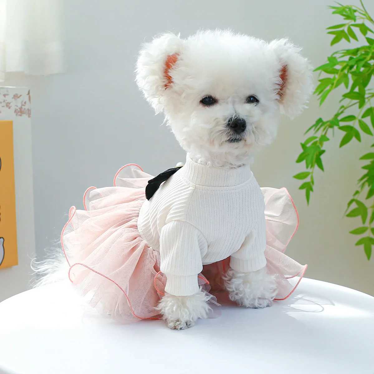 Spring Summer Pet Dog Cat Puppy Tutu Princess Dress Printed Lace Dog Skirt Pet Apparel Dog Dress M251208