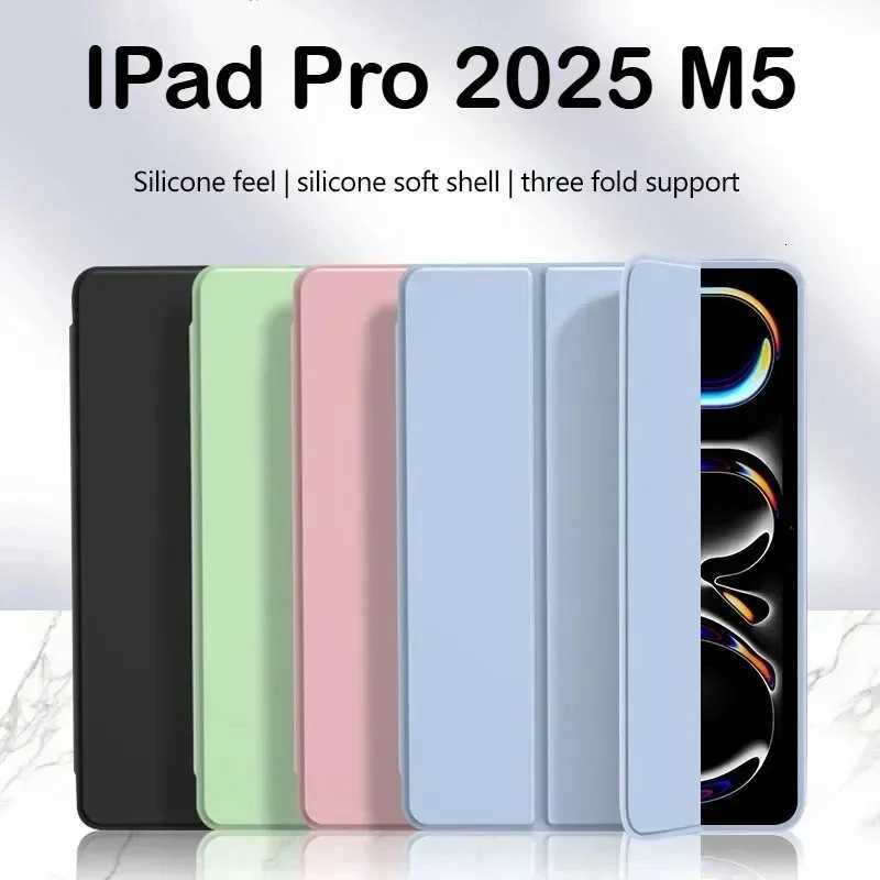 TPU Soft Silicone Tablet Cases for iPad Pro 13 M5A3361 2025 7th Gen M4 2024 Air 13 M3 M2 Case Trifold Stand Auto Sleep/Wake C251208