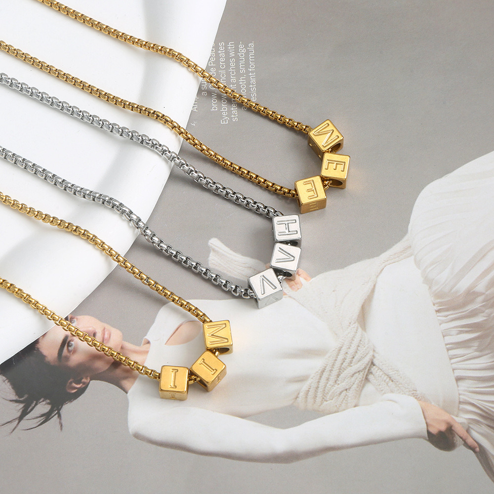 Stainless steel classic 26 letter exquisite small accessory, cute handmade DIY bracelet, large hole bead small accessory