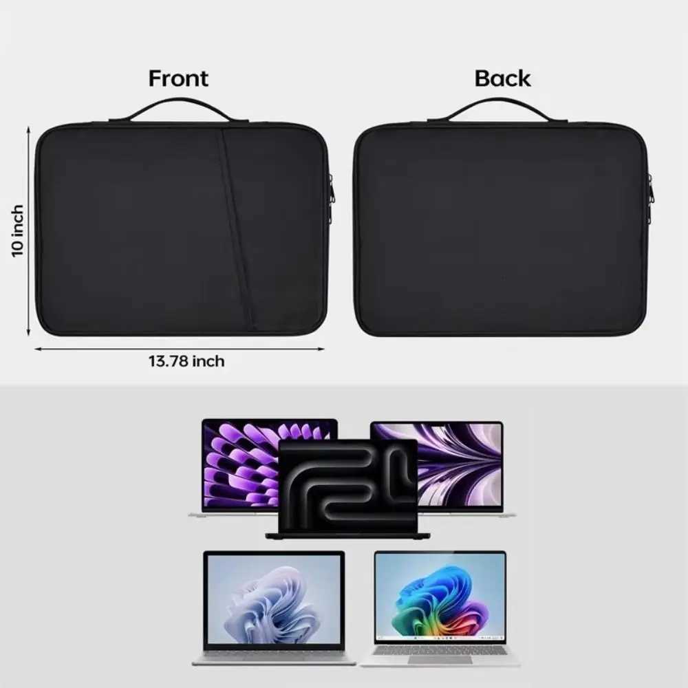 With Handle Portable Laptop Bags Lightweight Ultra Thin Laptop Case Dual Zipper Multi-Layer Computer Notebook Sleeve TravelT251208