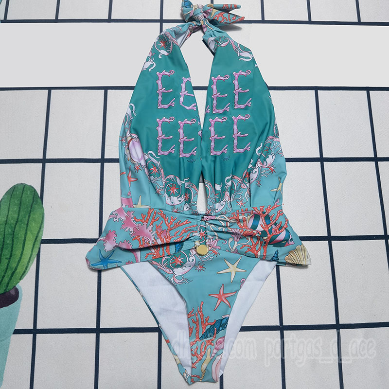 Luxury Halter Bikinis Swimwear for Women Designer Sexy Padded Low Back Swimsuit Summer Vacation Beach Yacht Bathing Suit Resort Outfits