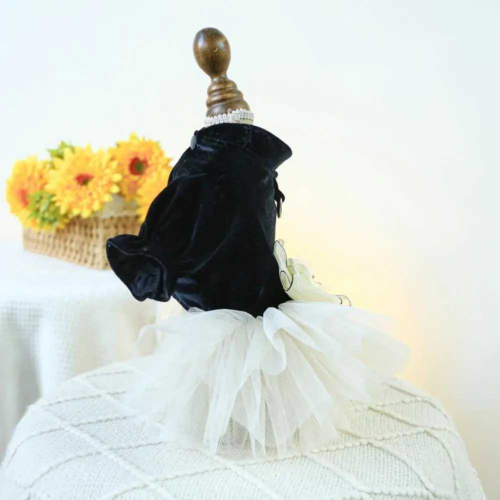 Three-dimensional Flower Pet Dress Dog Princess Dress Elegant 3d Flower Bow Decoration Wedding Dog Dress Stylish for Wedding M251208