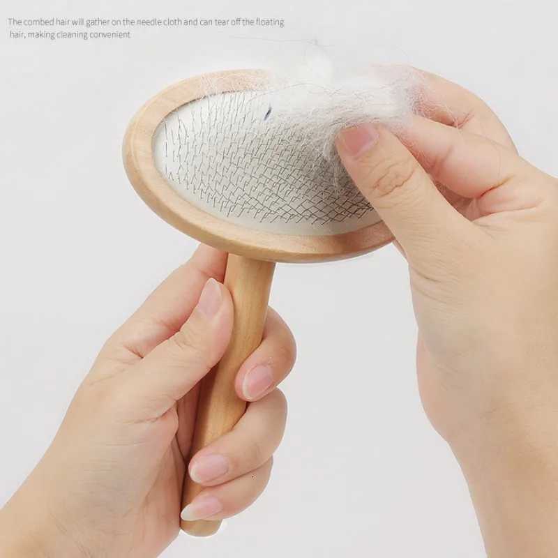 Dog Comb Wooden Dog Brush Stainless Steel Combs for Dogs Hair Knot Opening Massage Cat Brush Comb Pet Products M251208 - view 5