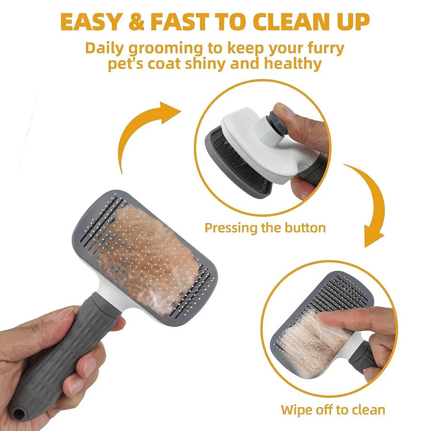 8pcs/set Dog Grooming Kit Self-cleaning Pet Grooming Set with Nail Clippers And File Flea Comb Shampoo Bath Brush Hair Remov M251208 - view 5