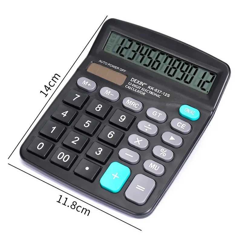 12 Digits Solar Battery Dual Power Calcator Large LCD Display for He Off School Finance Accounting Tools Calcator H251208