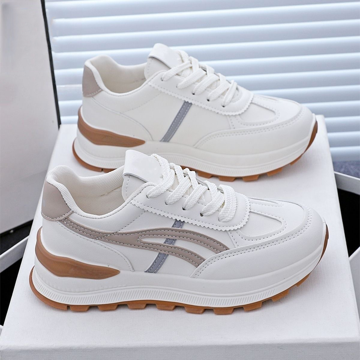 Sneakers Rubber Red Gray Large Summer Comfort Waterproof Daily Wear Up Gentleman's Shoes Men's Footwear