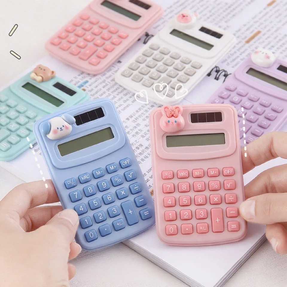 Portable Mini Cute Calcator Cartoon Digit Calcator Students Off School Supplies Stationery H251208