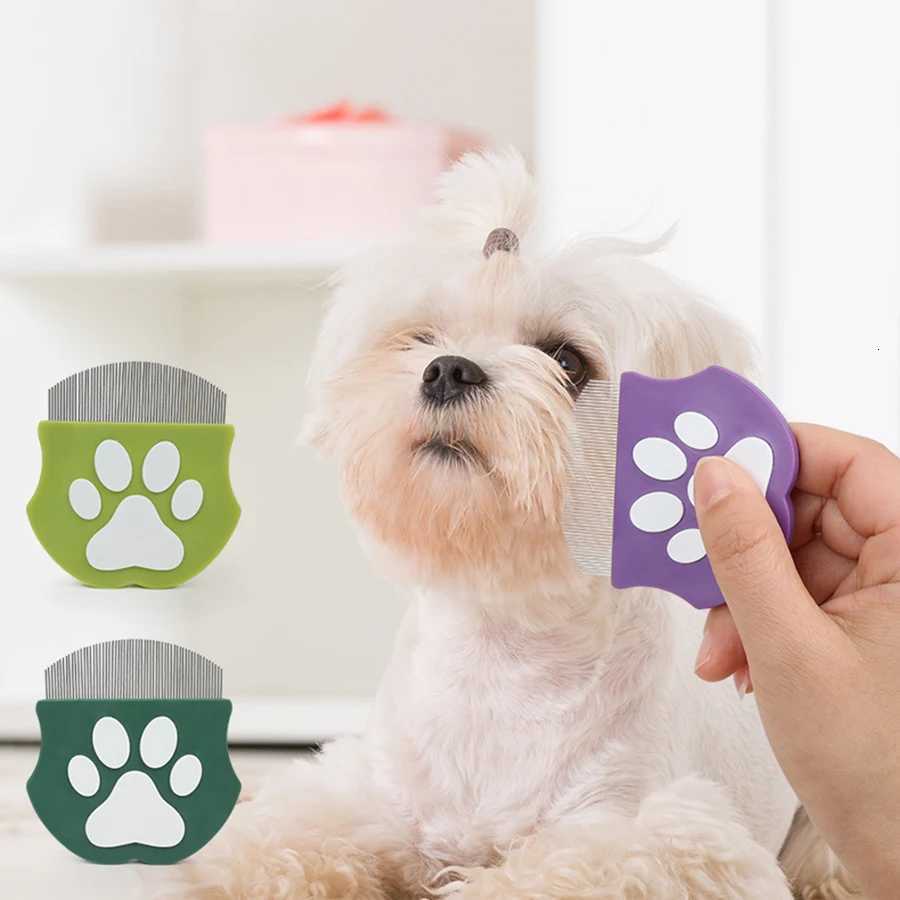 Pet Grooming Comb - Flea Comb for Cats Dogs Curved Design for Face Body Mini Detangling Brush for Pets M251208 - view 1