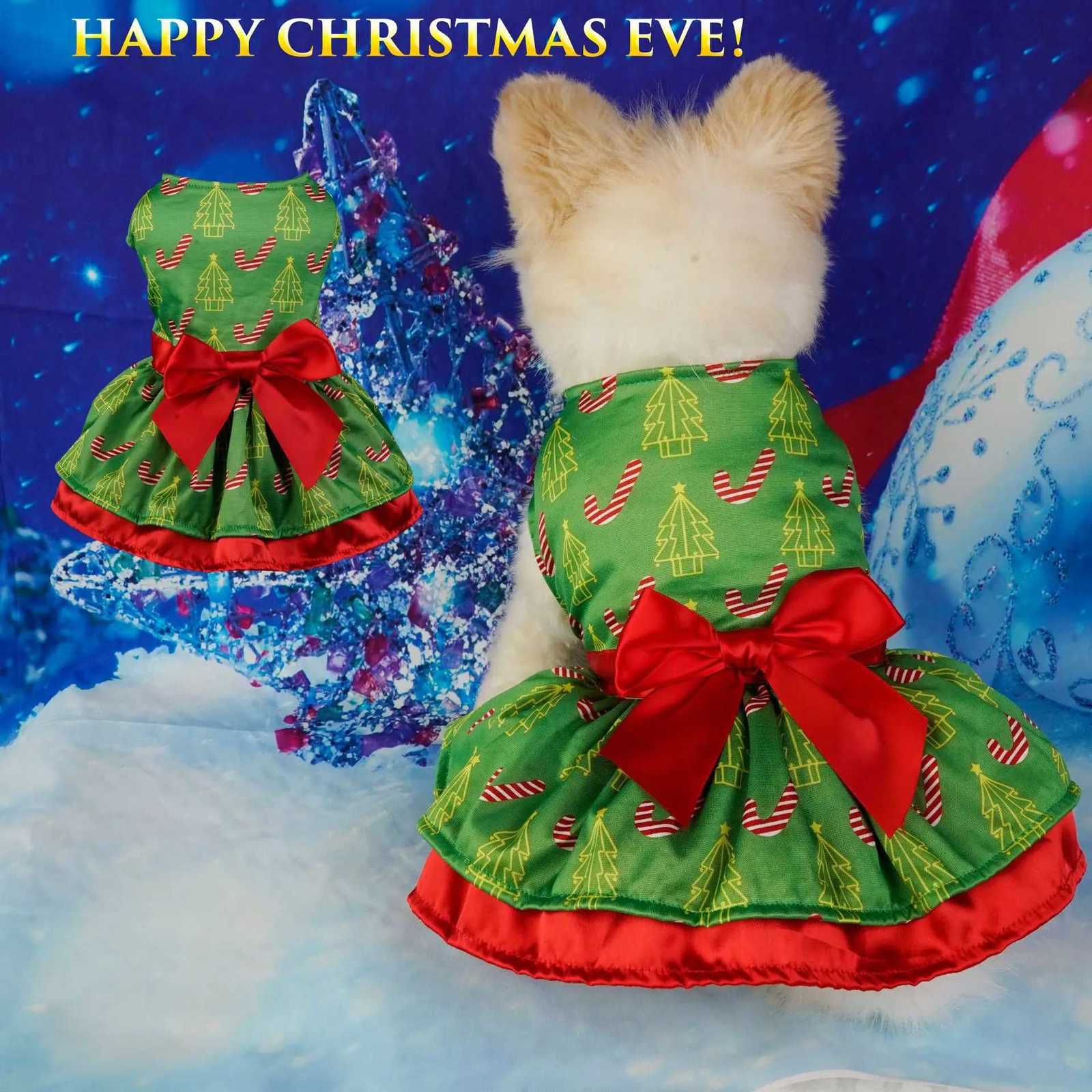 Adjustable Snowflake Pattern Princess Dress Christmas Holiday Personalized Printed Pet Clothes Christmas Party Decorations M251208
