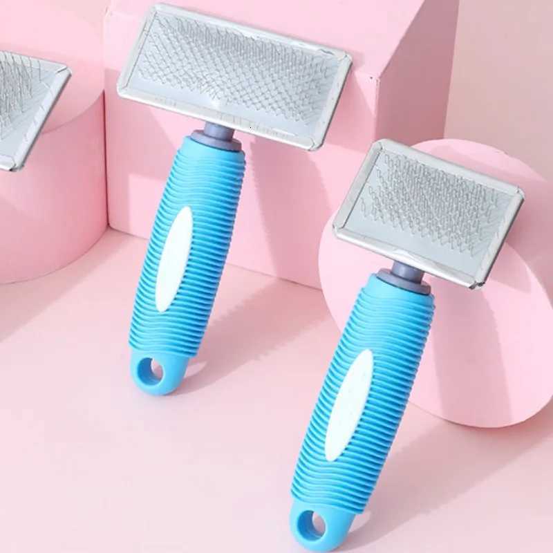 Cat Comb Silicone Cat Brush Massage Stainless Steel Combs for Cats Pet Grooming Comfortable Handle Dog Brush M251208 - view 4