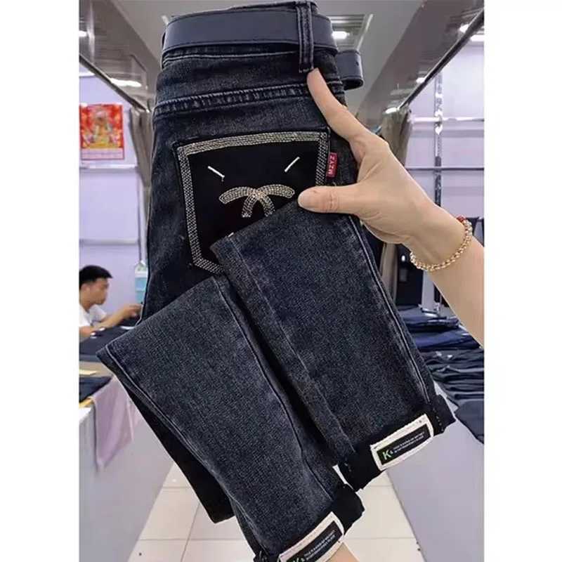Spring Autumn Vintage Women Jeans New Pencil Denim Pants High Waist Slimming Design Sense With Elastic Small Feet Pants WomensT251208