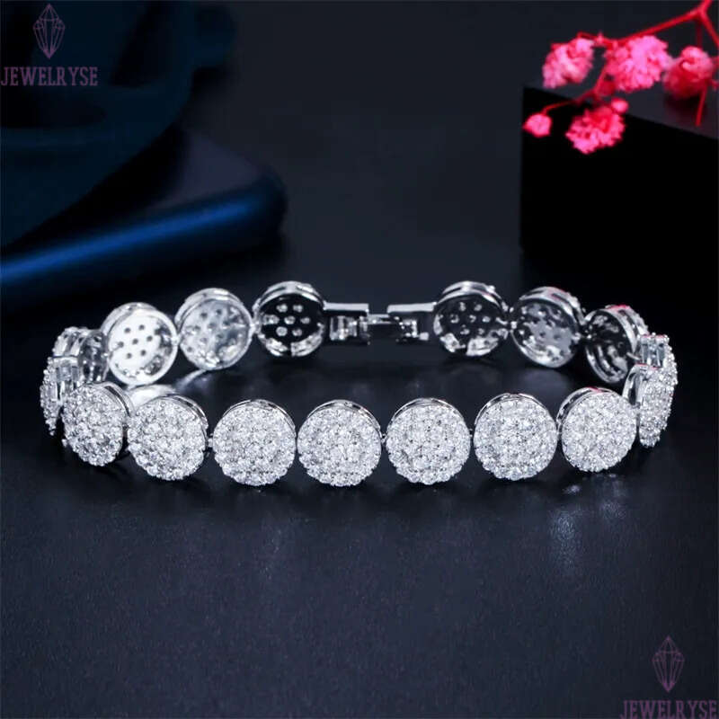 luxurious charm 18k gold bracelet designer for woman AAA cubic zirconia chian silver diamond wedding engagement bride bracelets fashion jewelry women 