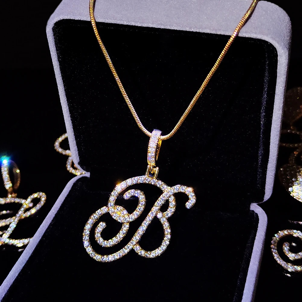 Flatfoosie AZ Cursive Initial Letter Name Pendant Necklace For Women Simple Rope Chain Fashion Jewelry Gift 251205