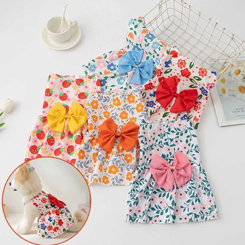 Small Dog Flower Princess Dress Kitty Teddy New Pet Clothes Cute Dog Skirt Summer Thin Pet Accessories Chihuahua Apparel M251208