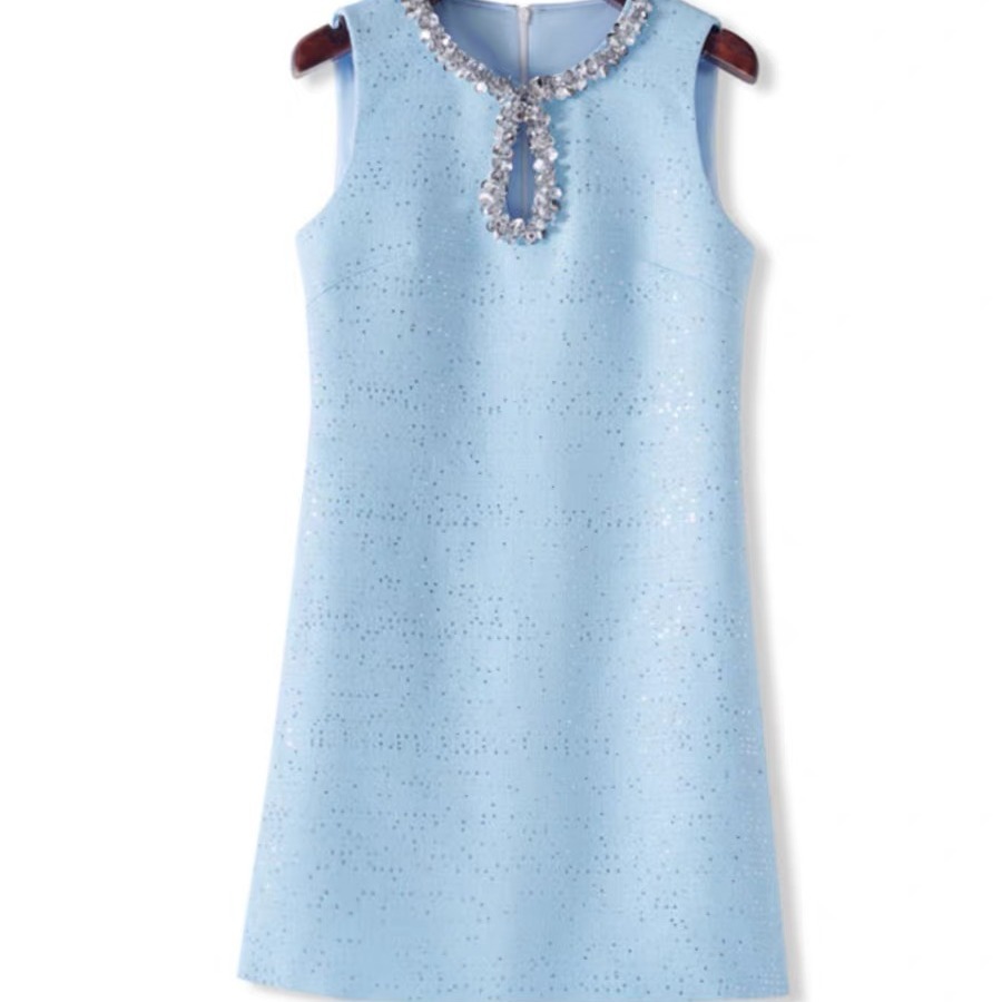 Casual Dresses Sexy Sequin Print Women Dress Flower Shinny Full Sleeve O-neck See Through Short Female 2025 Autumn Lady Robes