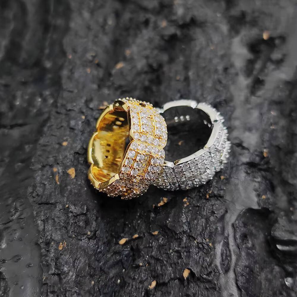 Moissanite Rings for Men Fashion Hip Hop Jewelry Rings 925 Silver 14k 18k Gold-Plated Vvs Custom Ring