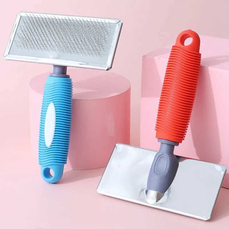 Cat Comb Silicone Cat Brush Massage Stainless Steel Combs for Cats Pet Grooming Comfortable Handle Dog Brush M251208 - view 3
