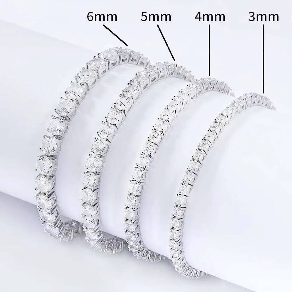 Custom HPHT Cvd Lab Grown Diamond Tennis Bracelet Necklace Chain 10K 14K White Gold 3mm 4mm 5mm Igi Certificate for Women