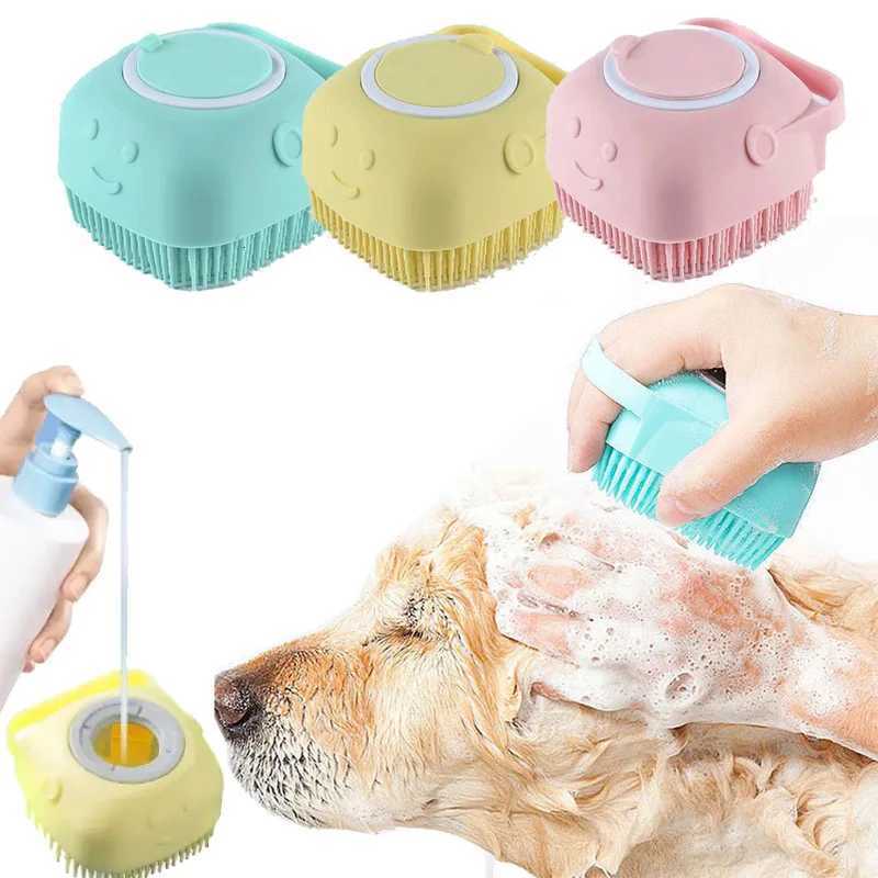 Bathroom Puppy Big Dog Cat Bath Massage Gloves Brush Soft Safety Silicone Pet Accessories for Dogs Cats Tools Mascotas Products M251208 - view 3