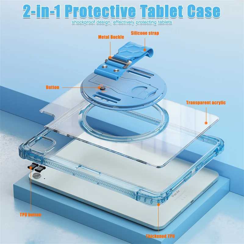 For iPad Air 11 4th 5th 10th 109 102 9th A16 11th Generation Case Hand Strap Tablet Cover for iPad Pro 11 129 13 inch Funda C251208