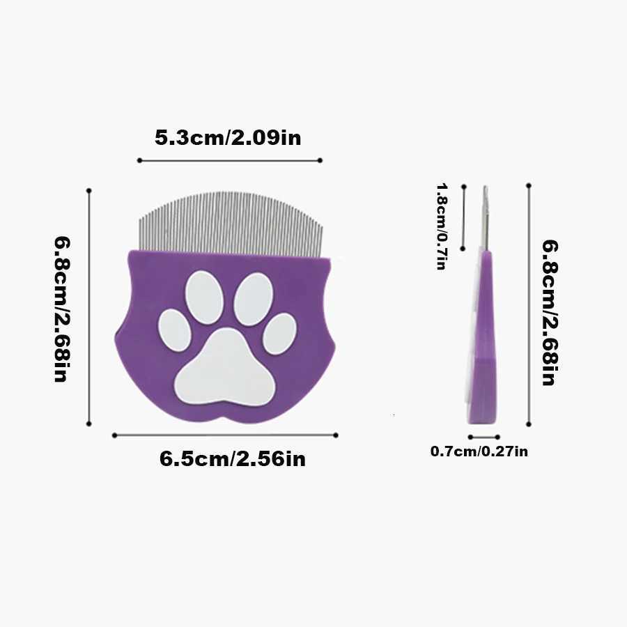 Pet Grooming Comb - Flea Comb for Cats Dogs Curved Design for Face Body Mini Detangling Brush for Pets M251208 - view 7