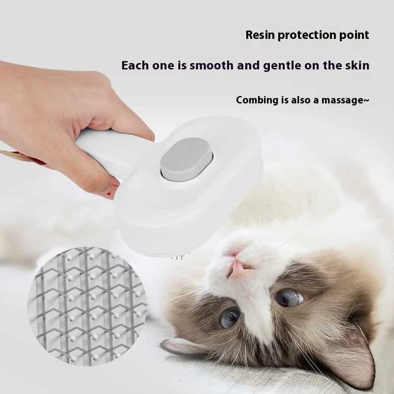 Professional Stainless Steel Pet Grooming Brush 2 in 1 Deshedding and Massage Tool for Cats and Dogs with Comfort Grip M251208 - view 3