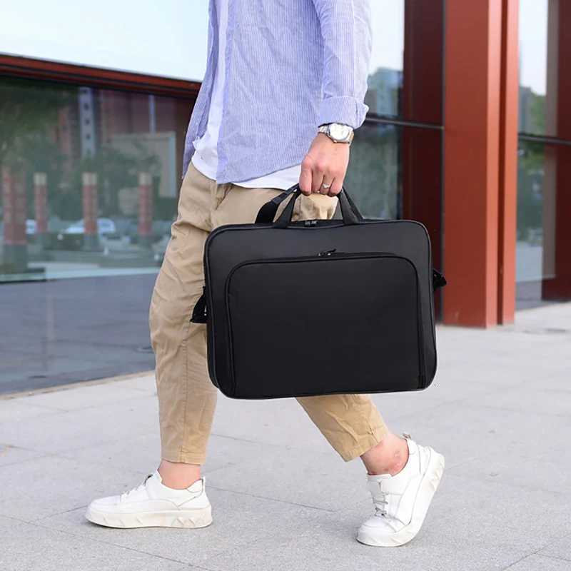 Business Laptop Bag 156 Inch 17 Inch Portable Nylon Computer Handbags Laptop Shoulder Simple Style Handbag Zipper ShoulderbagT251208