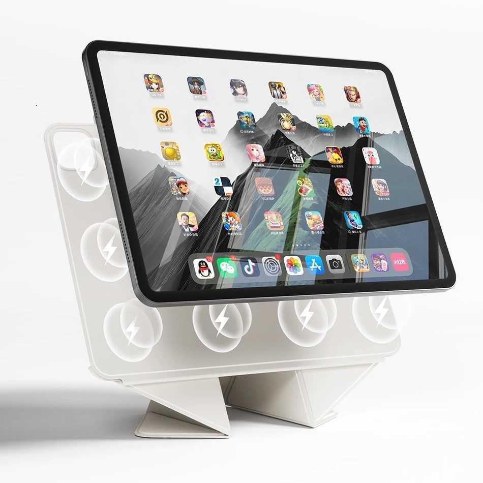 2025 Magnetic Folio Case for iPad Pro 13 M4 Mti fold magnetic Clip for iPad Pro 11 M4 M5 Pro 6th 13 inch A3362 Smart Cover C251208