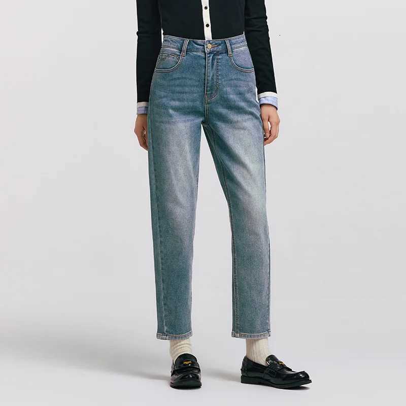 Semir Jeans Women Brushed Tapered Washed Denim Long 2025 Winter Pants Woman Clothing Jeans for WomanT251208