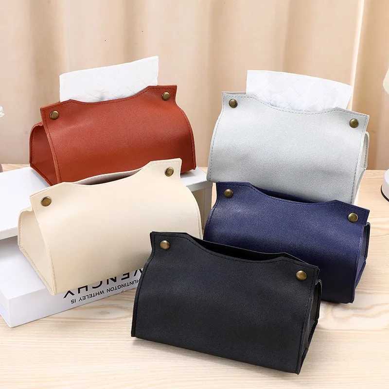 1PC New PU Leather Tissue Box Solid color minimst Car Tissue Box Home Living Room Hotel office Household Storage Decoration H251208