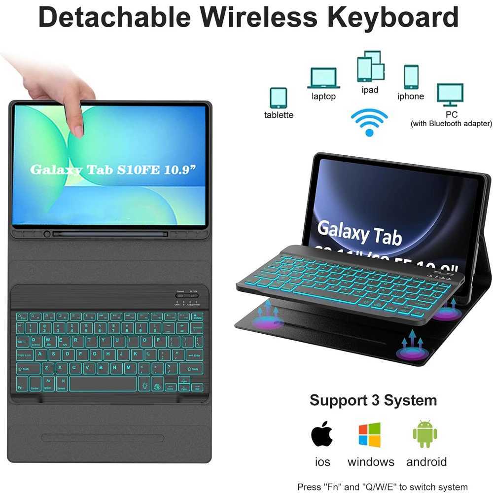 Case for Galaxy Tab S10 FE 109 lnchKeyboard Cover for Galaxy Tab S10 FE 109 lnch 2025 SM-X520/X526/X526B C251208