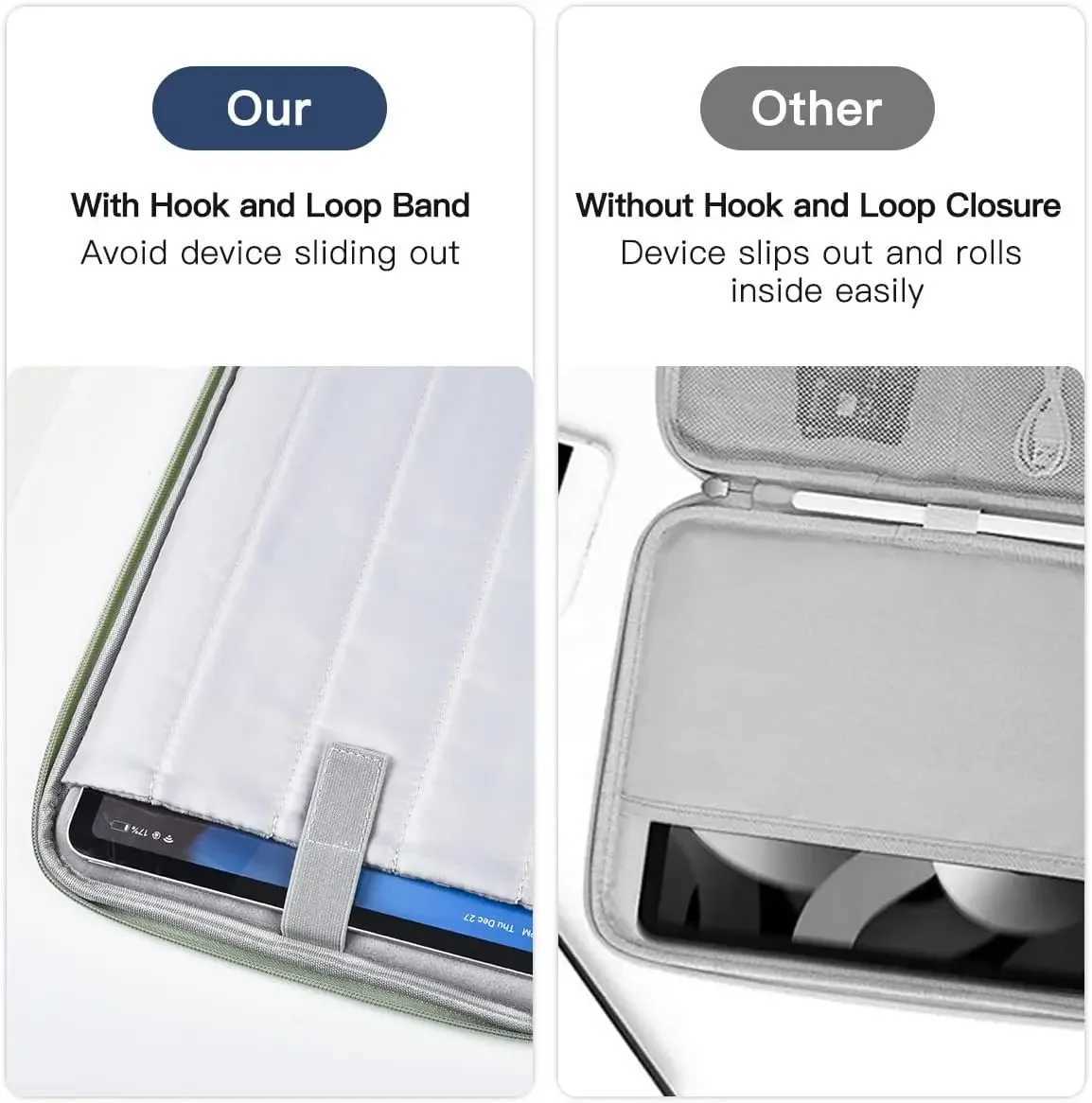 129-13 Inch Tablet Sleeve Case with Handle Protective Travel Bag for iPad Pro M4 iPad Air 13-inch M3/M2 Waterproof Cases BagT251208