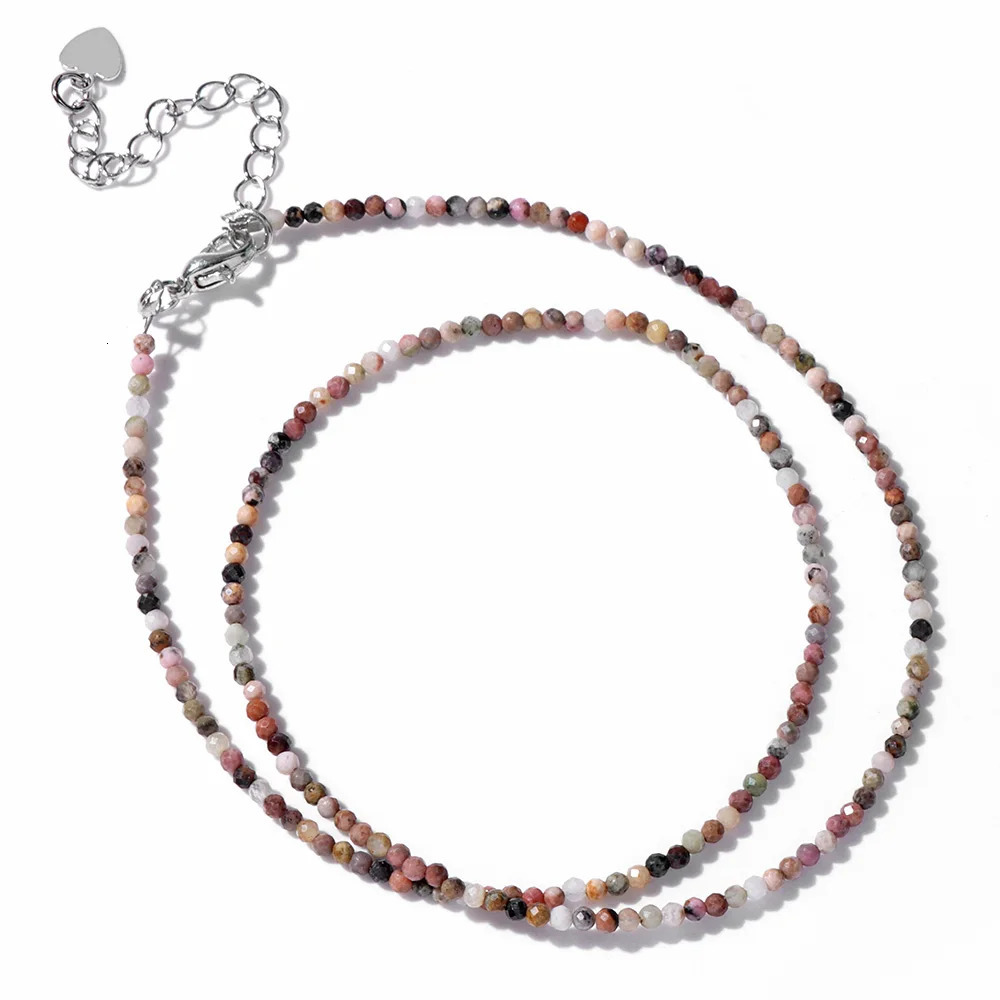 2mm Natural Crystal Beads Necklace Tiger Eye Stone Black Spinel Mix Quartzs Choker Clavicle Chains For Women Men Jewelry 251205