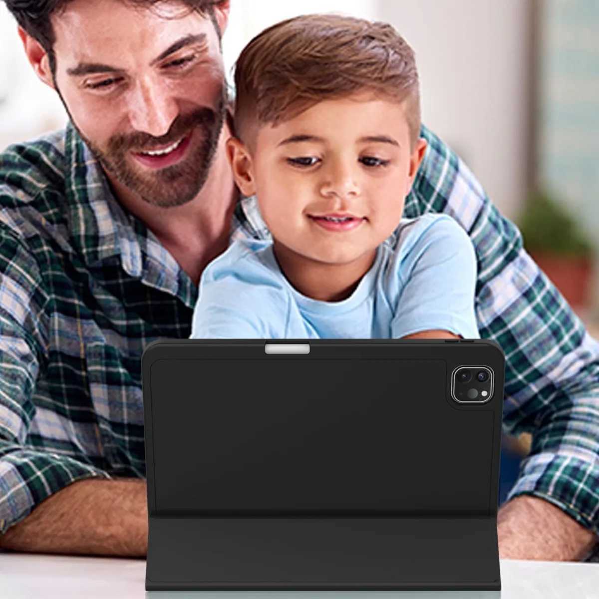 iPad Pro 11 Inch Case M4 2024 5th Gen Model A2836/A2837/A3006 Trifold Stand Smart Cover with Pencil Holder Soft TPU Back C251208