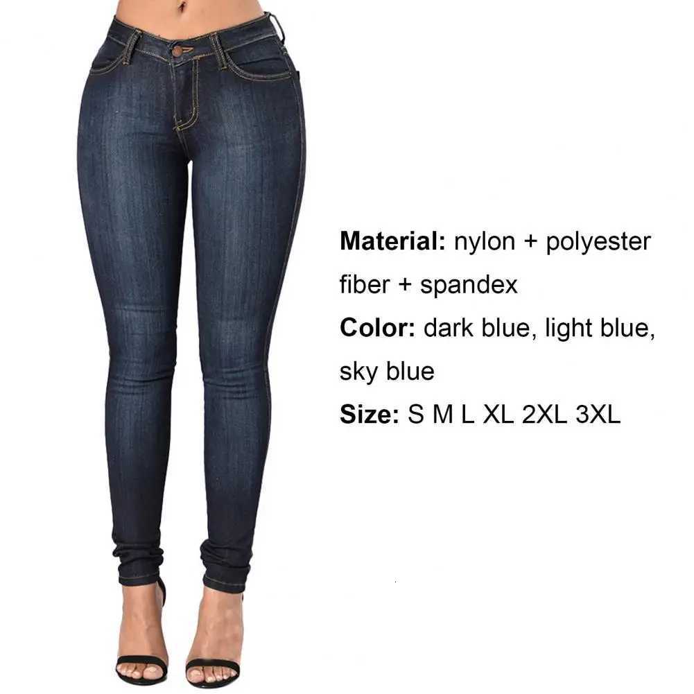 Vintage Women Jeans Slim Fit High Waist Denim Pencil Pants Bootcut Winter Pull-on Skinny Jeans Blue Female TrousersT251208