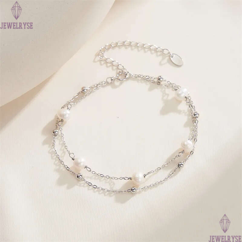 luxury gold bracelet designer woman 4mm natural pearl s925 sterling silver link chain charm bracelets womens jewelry girls birthday friend chirstmas g