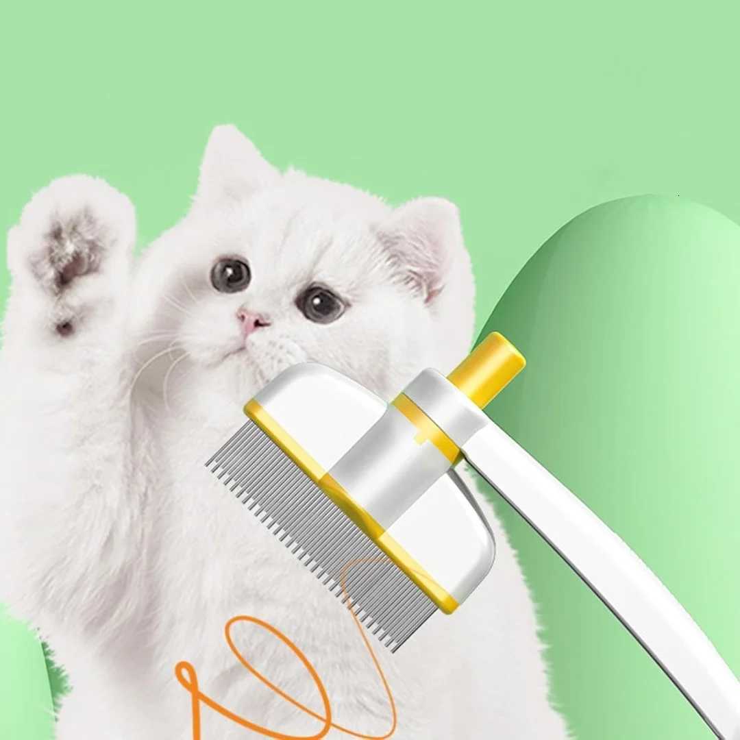 Pets Grooming Comb - Dog Hair Comb Rotation Design Pet Grommer Comb with Release Button M251208 - view 5