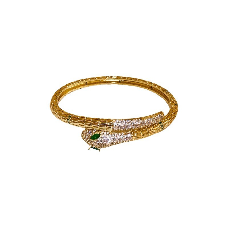 Real Gold Plated Zircon Fashionable European and American Design Sense Bracelet Personality Light Luxury Creative Style Jewelry Wholesale - view 9