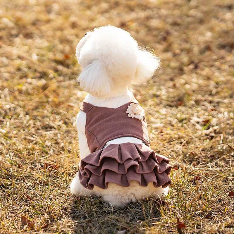 Dog Fall Dress Cute 3D Flower Cat Dress Small Medium Dog Dress Outdoor Outfit for Chihuahua Yorkie Bichon Frise M251208