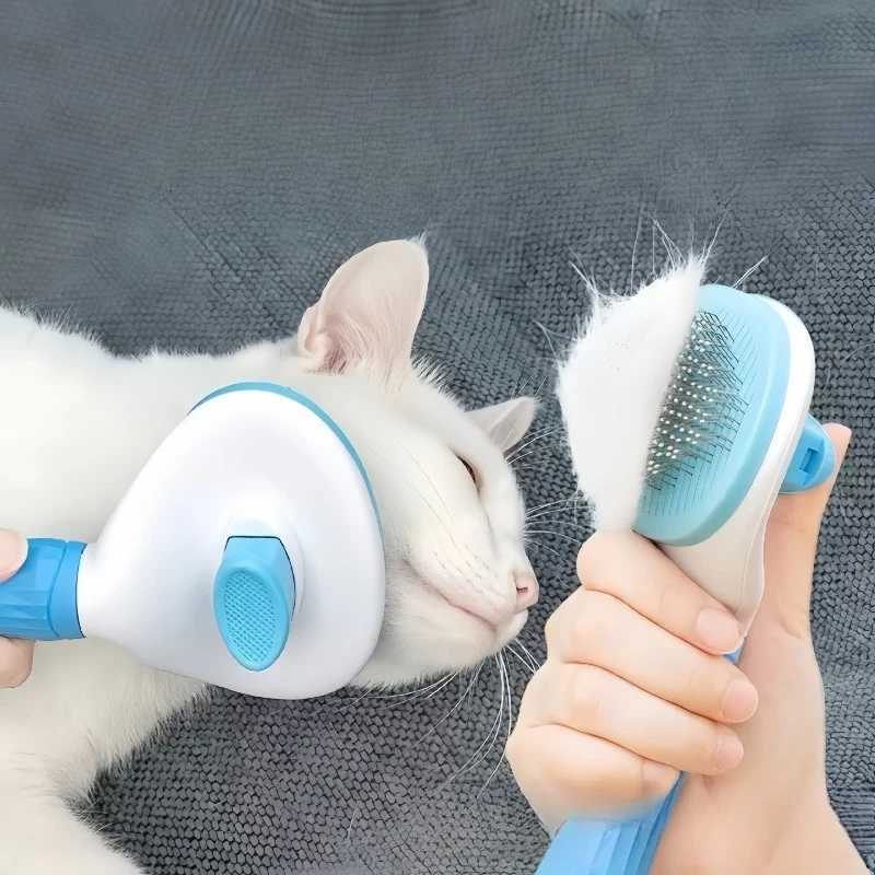 Self-Cleaning Slicker Brush for Dogs Cats Gentle Pet Grooming Brush for Shedding Massaging Detangling Lightweight Hair M251208 - view 4