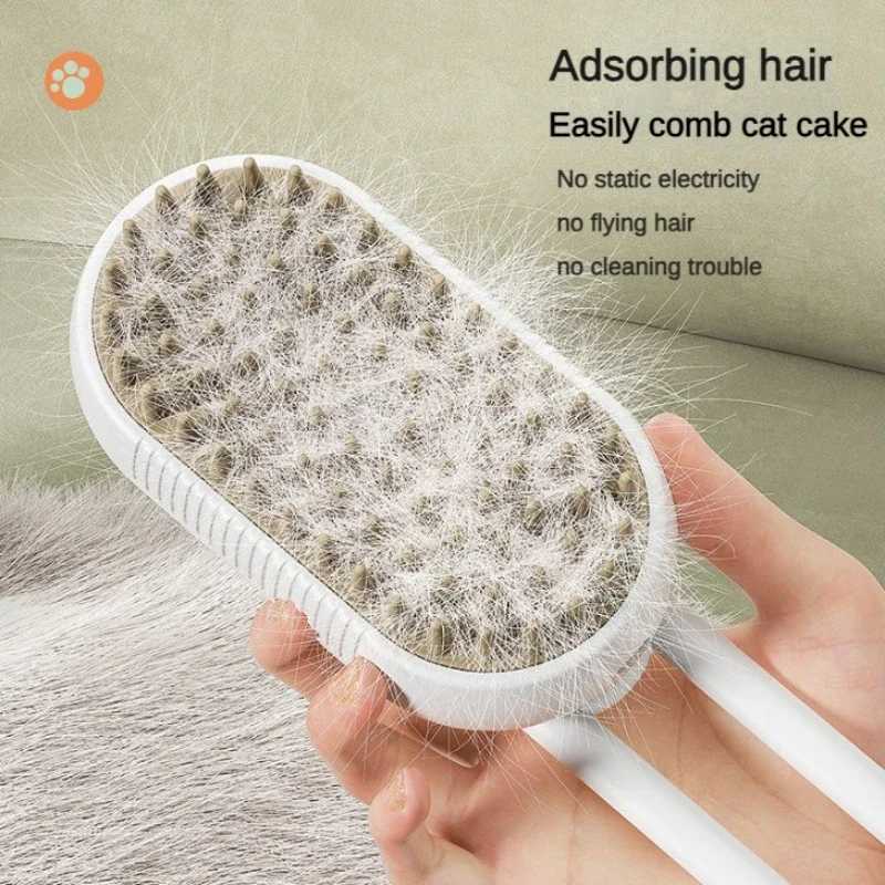 Steamy Dog Brush Electric Spray Cat Hair Brush 3 in1 Dog Steamer Brush for Massage Pet Grooming Removing Tangled and Loose Hair M251208 - view 3
