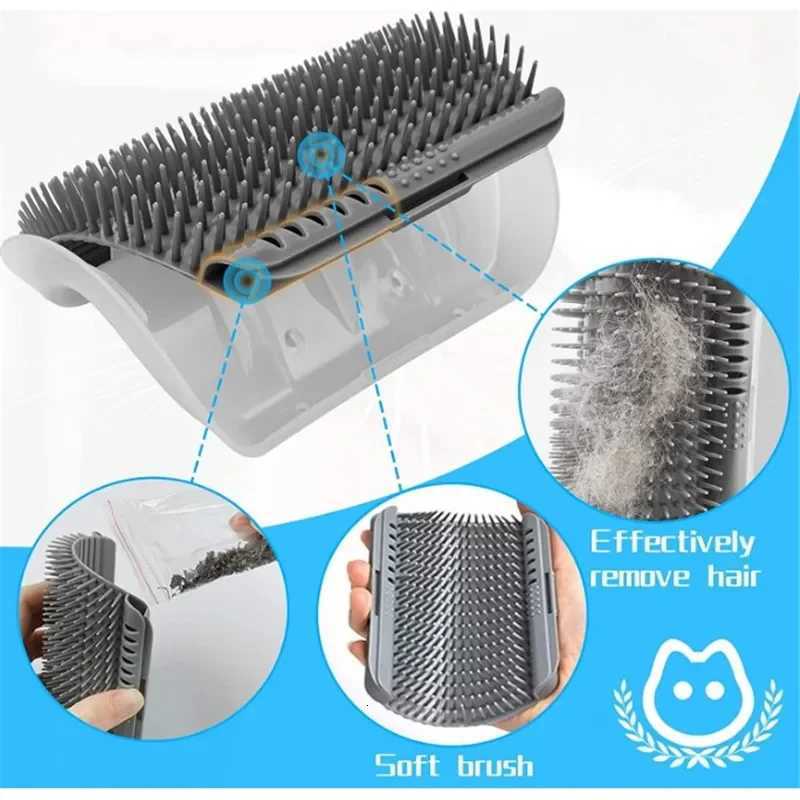 Cat Corner Brush Comb Massager for Cat Arch Plastic Scratcher Remove Hair Comb Grooming with Catnip Cat Self Cleaning Cat Supply M251208 - view 5