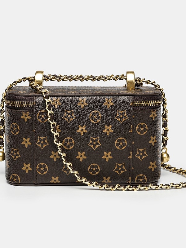 New Design Bag Box Bag Women Chain Bag 2025 New Style Fashion Crossbody Printed Leather Small Square Bag Armpit Bag free shipping