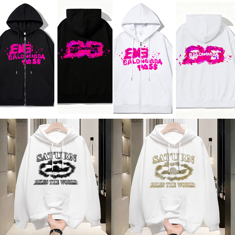 Designer Men's Hoodies & Sweatshirts hooded zip-up sweatshirt V-neck luxury winter and spring unisex trendy loose-fit outerwear