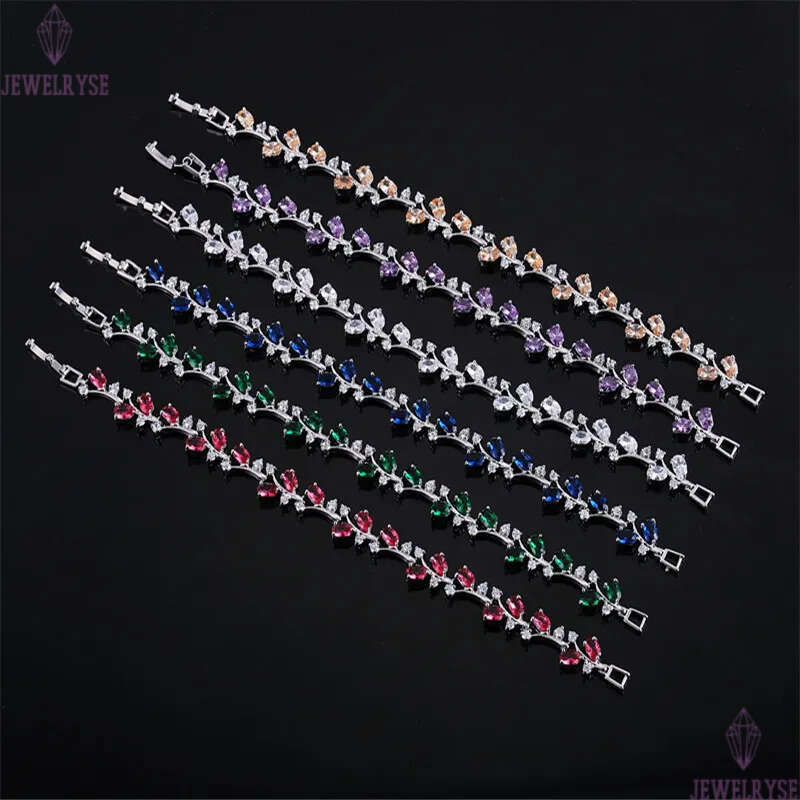 luxury fashion bracelets designer for woman jewelry charm bracelet silver white green ruby sapphire AAA cubic zirconia brass womens valentines day gif